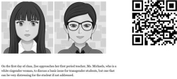 image describing story about zoe a transgender student twine storyboard
